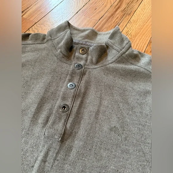 Tommy Bahama Cold Springs Mock Collar Henley Buttons GRAY Sweater Men’s Size XL - Picture 3 of 13